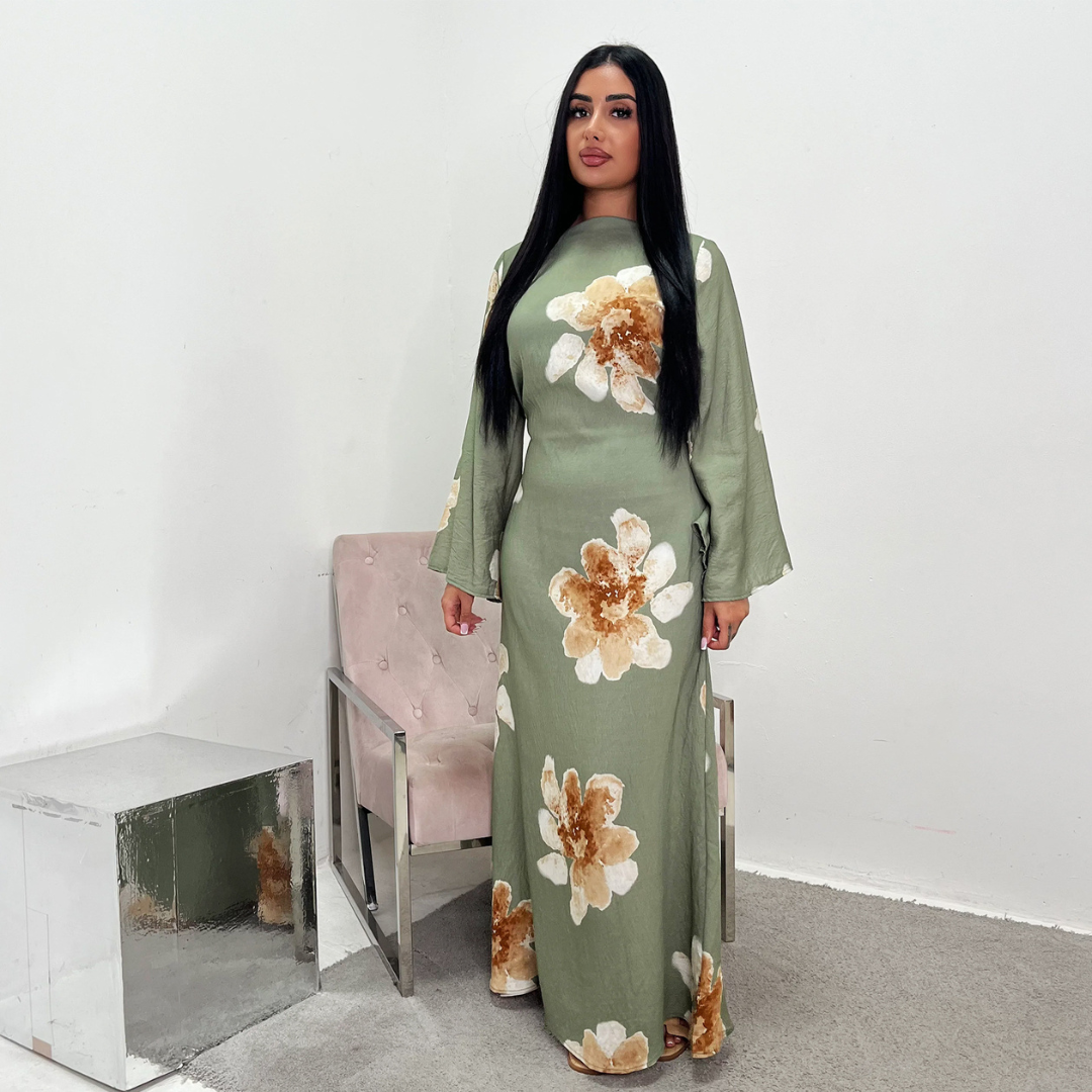 ALON™ – Modest Floral Loose Fit Maxi Dress