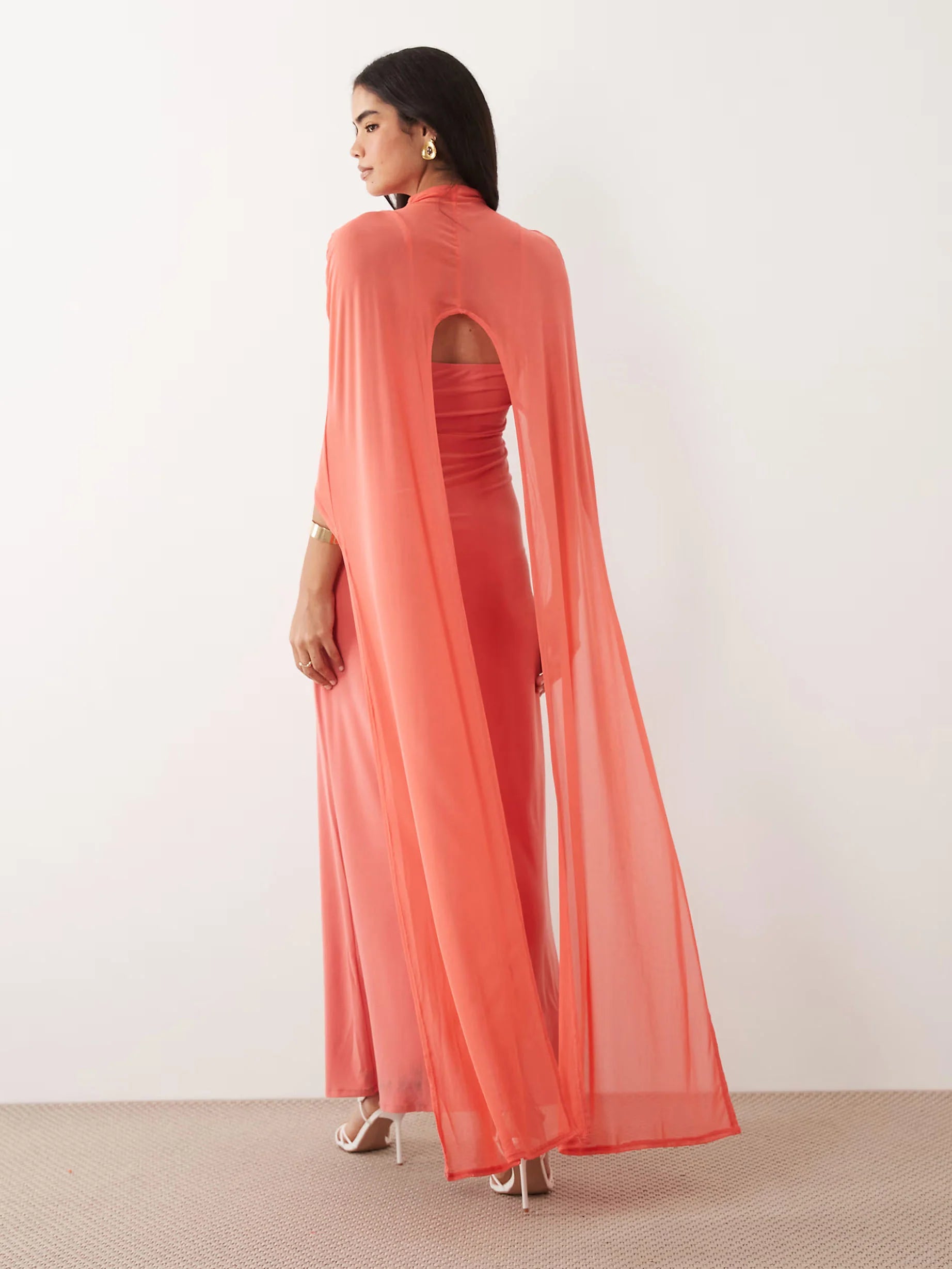 VIOLETTA™ – Exaggerated Cape Maxi Dress