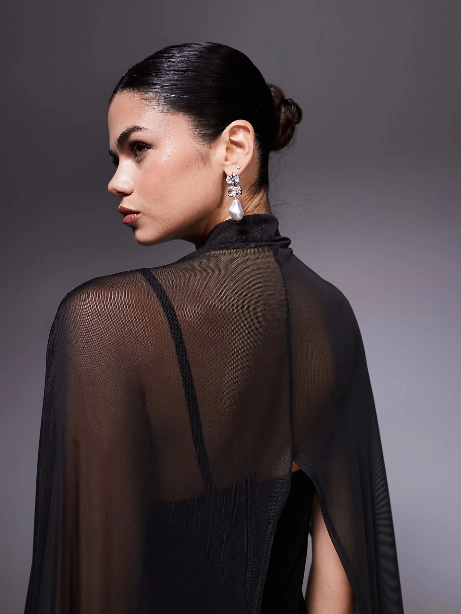 VIOLETTA™ – Exaggerated Cape Maxi Dress